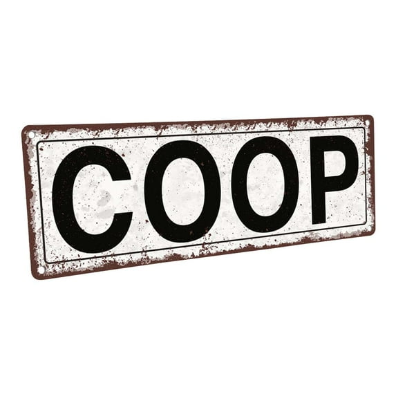 Coop 4"x12" Metal Sign, Wall Décor for Farm and Country