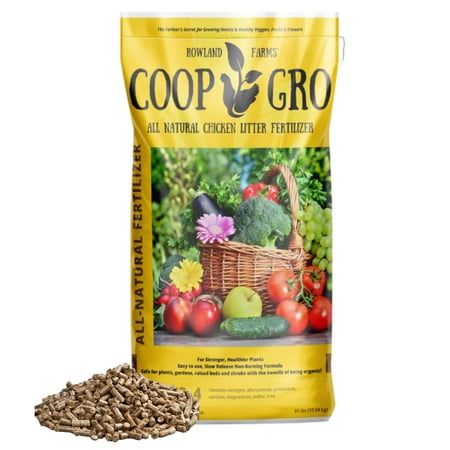 Coop Gro Organic Chicken Manure Fertilizer - All-Natural Plant Food - 25 lb Bag — Outdoor & Indoor Plant Use, Easy Application