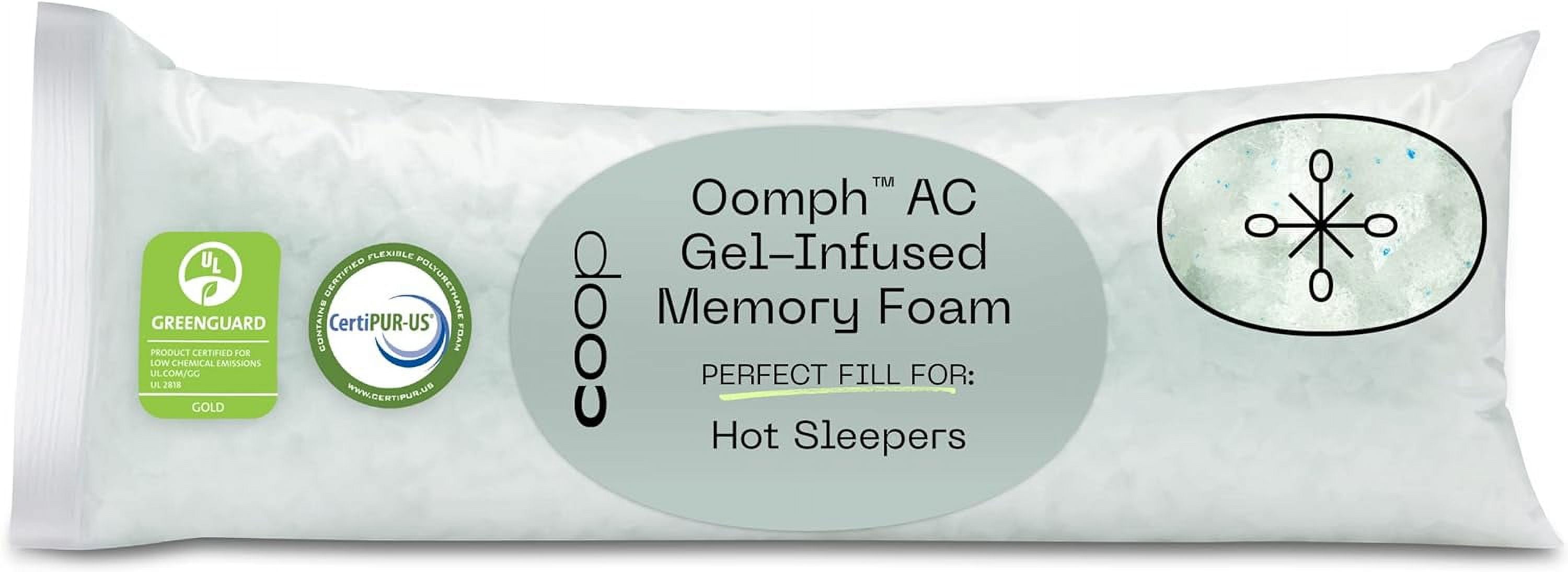 Coop Home Goods Firm Density Memory Foam Pillow Refill 1 2LB Certified by GREENGUARD Gold and CertiPUR US Walmart