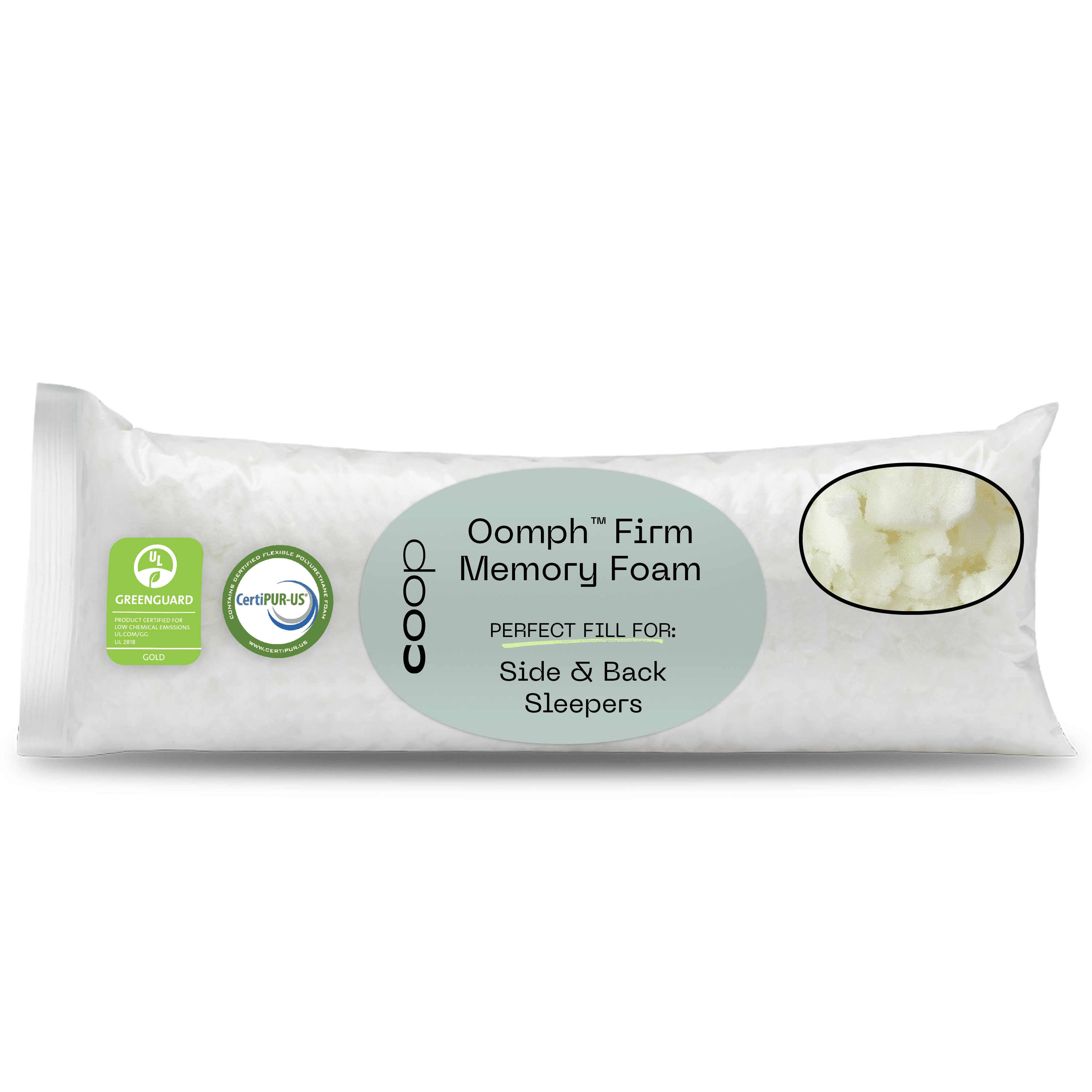 Oomph AC Gel-Infused Memory Foam Pillow Refill, 1/2 lb