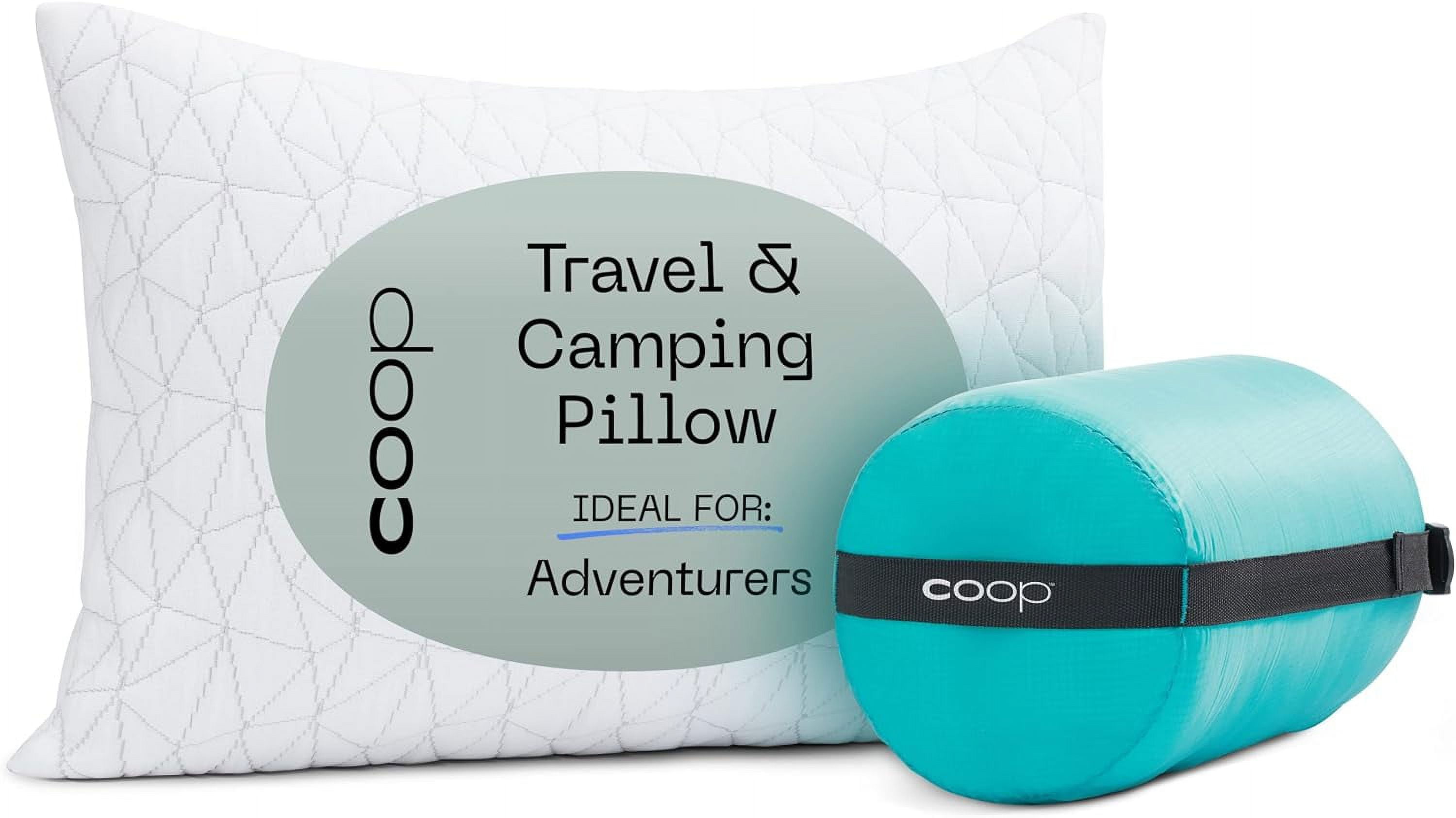 Coop Home Goods Shredded Memory Foam Camping and Travel Pillow 19