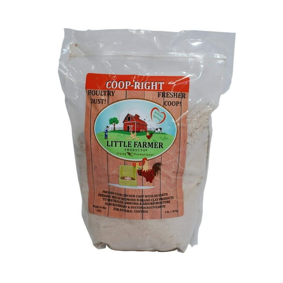 Coop-Right Chicken Coop Natural Poultry Dust Bath Nest Freshener Odor Eliminator | Redmond Clay, Diatomaceous Earth, Rosemary | 3 lb