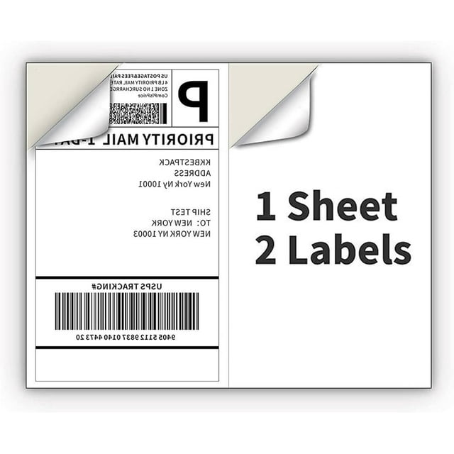 Coopaty Full Sheet Address Labels for Laser/Inkjet Printers, White, 8.5