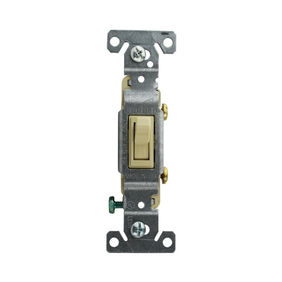 Cooper 1301-7V Grounding Single Pole Switch Wiring Devices 15A 120V, Ivory (10 Pack)
