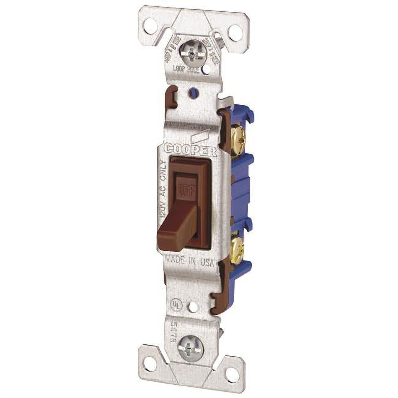 Cooper 1301B Framed Non-Grounded Toggle Switch, 120 VAC, 15 A, 1 P ...