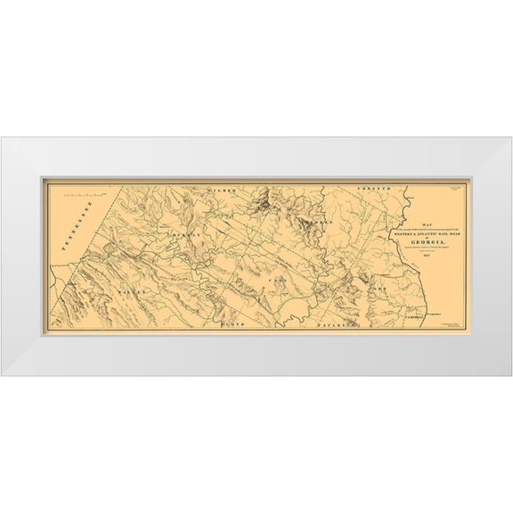 Cooper 14x8 White Modern Wood Framed Museum Art Print Titled - Georgia Western Atlantic Railroad - Cooper 1837