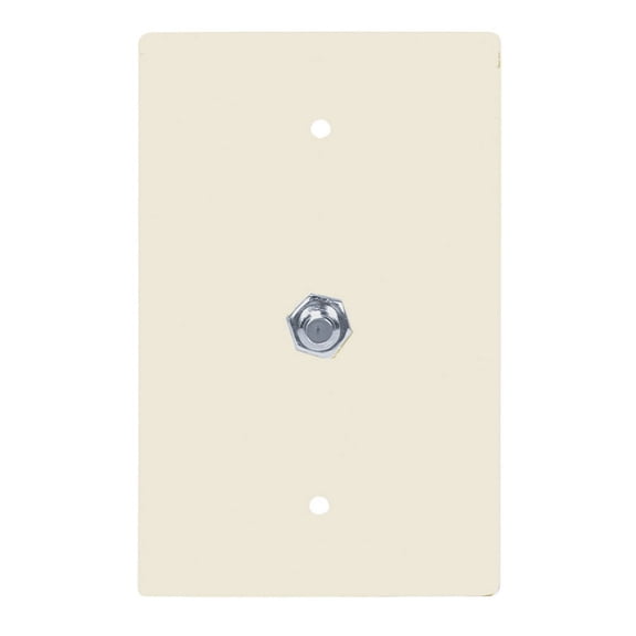 Cooper 2072LA Light Almond Mid-Size Coax Adapter Wall Plate
