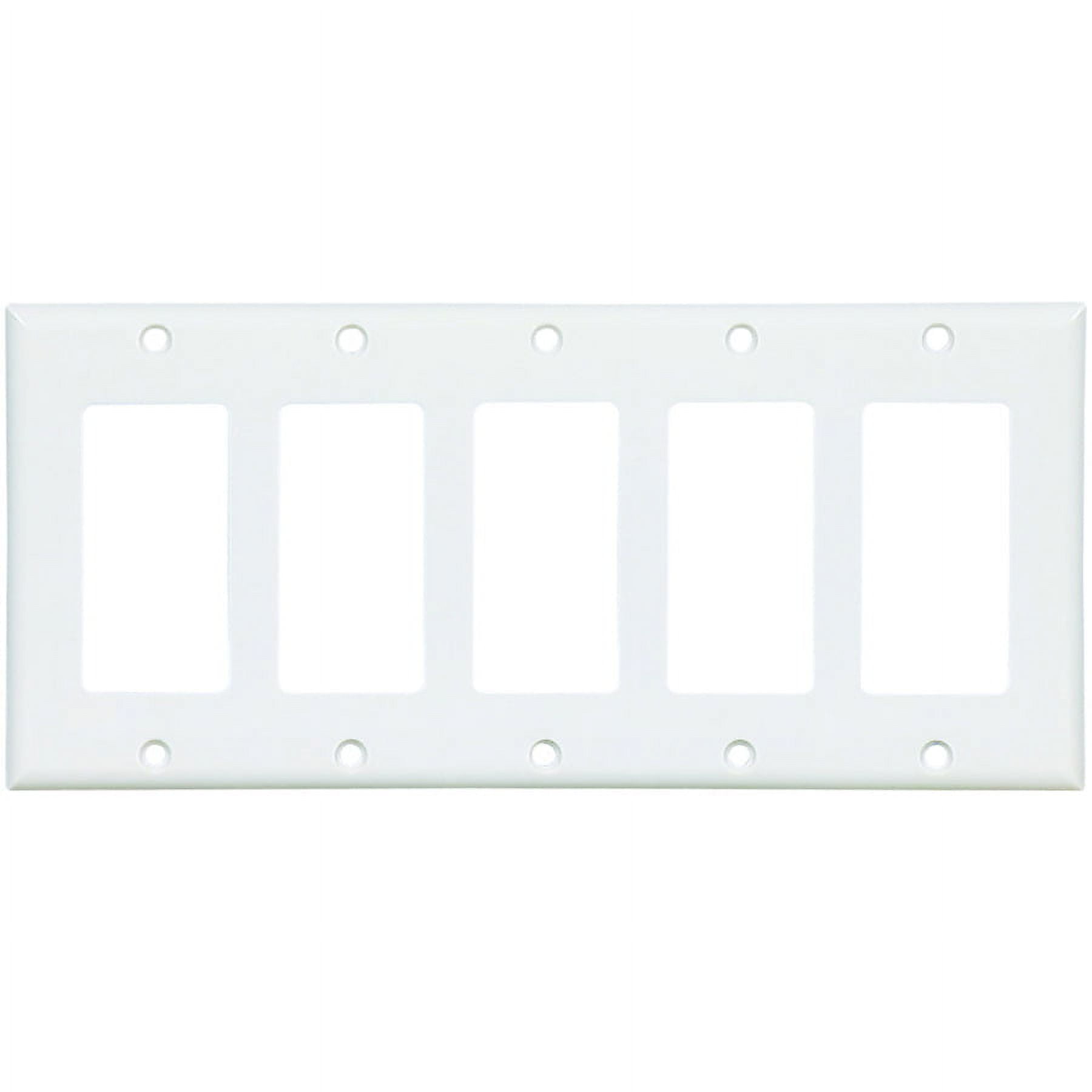 White Thermoset 5-Gang Decorator Wall Plate