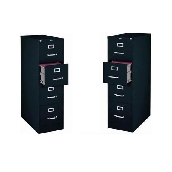 Cooper 22-in Deep Metal 4 Drawer Vertical File Cabinet Black (Set of 2)