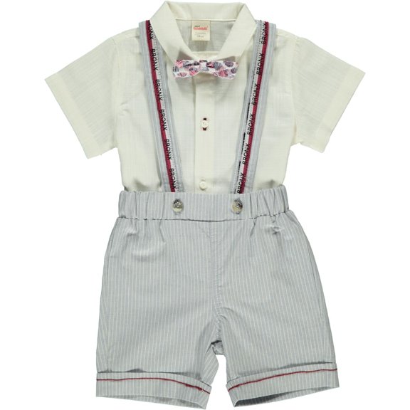 Cooper 3-Piece Shirt, Strapped Shorts & Bowtie Set