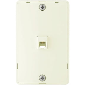 Cooper 3521-4A Almond Quick Mount Four Wire Telephone Jack and Wall Plate