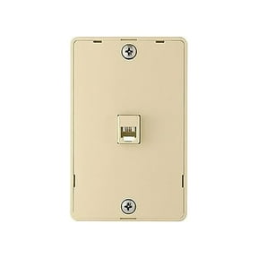 Cooper 3521-4V Ivory Quick Mount Four Wire Telephone Jack and Wall Plate