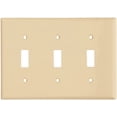 thumbnail image 1 of Cooper 5141V Ivory Unbreakable Three Gang Toggle Light Switch Wall Plate, 1 of 1