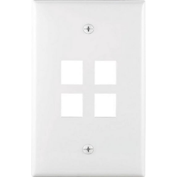 Cooper 5540A-MSP Almond Mid-Size Flush 110 Style Four Port Thermoplastic Wallplate