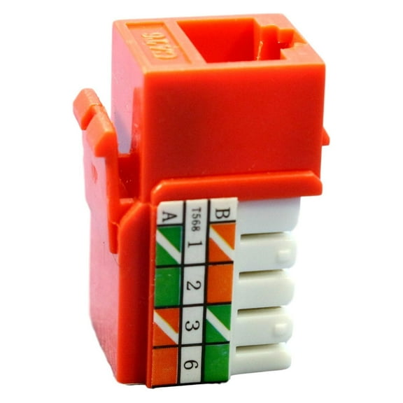 Cooper 5546-6O Orange Category 6 Modular Snap-In Data Jack Insert