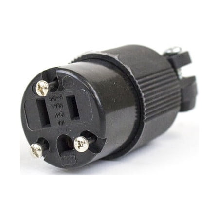 Cooper 6269BLK Black Spec Grade Safety Grip Straight Blade Connector 15A 125V
