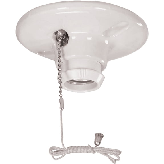 Cooper 659 White Pull Chain Porcelain Ceiling Lampholder Light Socket 250W