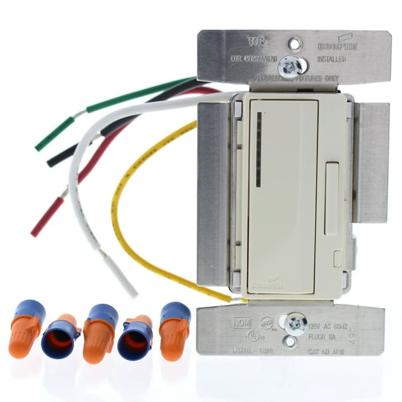 Cooper ACCELL Smart Dimmer Single-Pole Decorator Almond Light Switch AF10-A