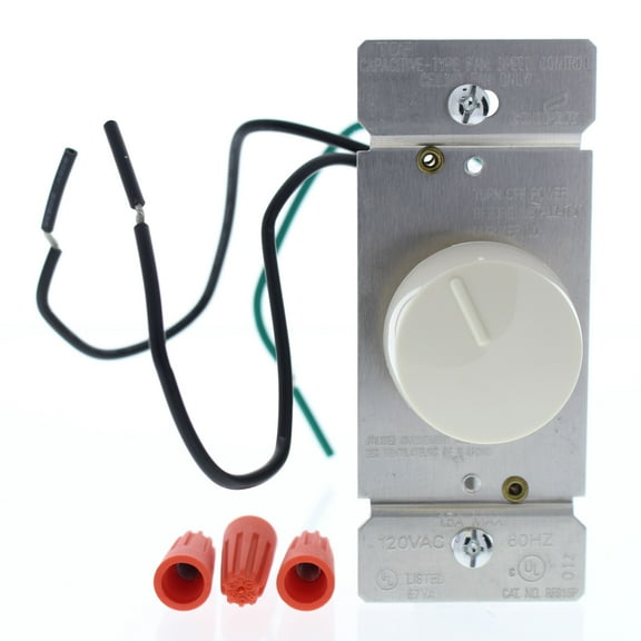 Cooper Almond Single-Pole Quiet 3-Speed Fan Control 1.5-Amp 120-Volt RFS15-A-K