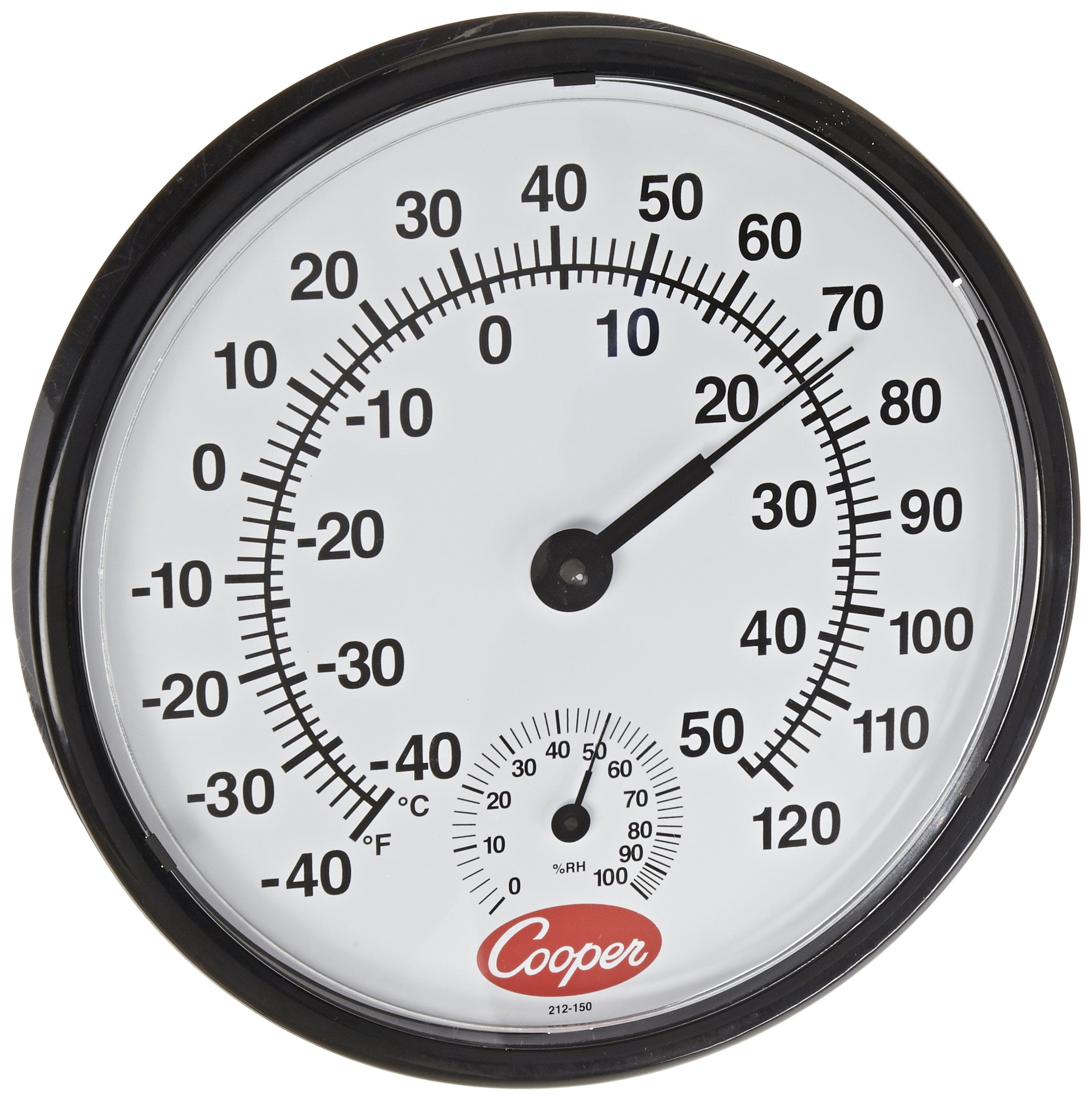 Cooper-Atkins 212-150-8 Analog Hygrometer, -40°F to 120°F Temperature Range, 12" Diameter CA1