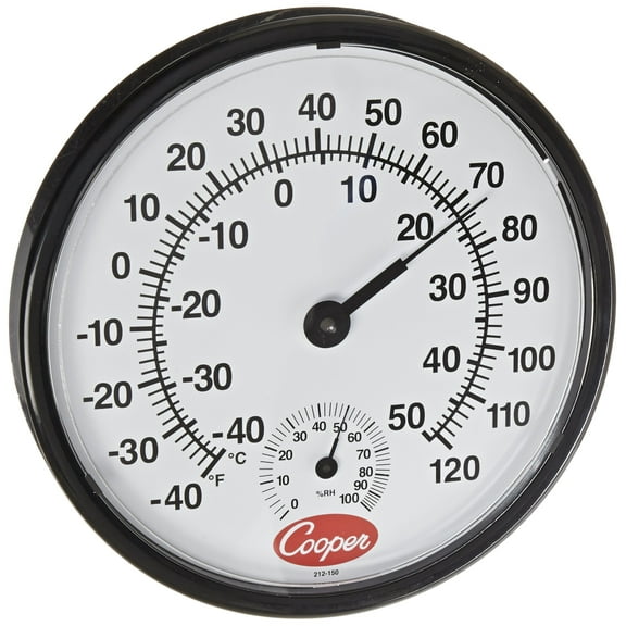 Cooper-Atkins 212-150-8 Analog Hygrometer, -40°F to 120°F Temperature Range, 12" Diameter CA1