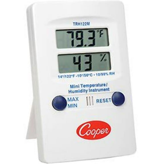 Cooper Mini Wall Thermometer Trh122m-0-8 Digital Temperature & Humidity Dual Dis
