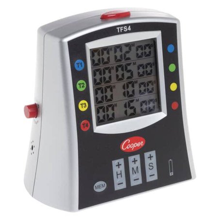 Cooper Atkins Tfs4-01 Timer Large Multi (4) Station Digital W/ Color-Cod