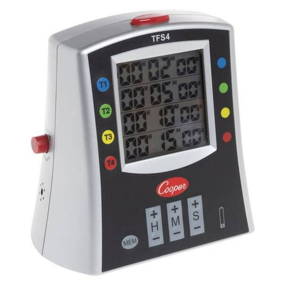 Cooper Atkins Tfs4-01 Timer Large Multi (4) Station Digital W/ Color-Cod