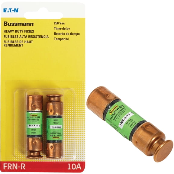 Cooper Bussmann BP/FRN-R-10 250-volt Type FRN-R Cartridge Fuse Fusetron Time Delay, 2 Pack by Cooper Bussmann