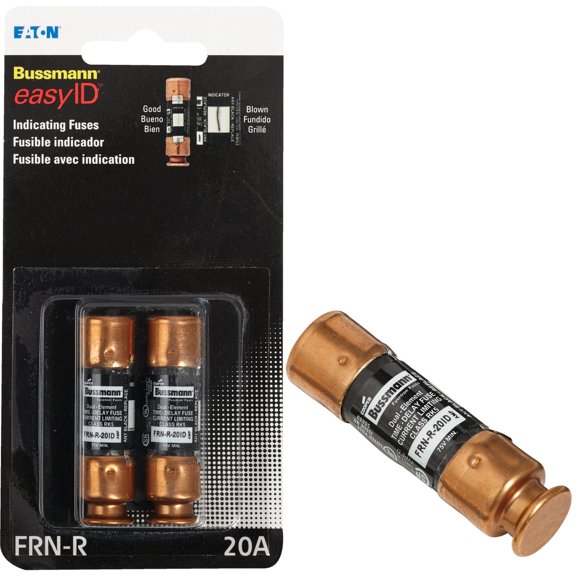 Cooper Bussmann BP/FRN-R-20ID 250-volt Current Limiting Class RK5 Fuse with Fusetron Dual Element and Time Delay, 2 Pack