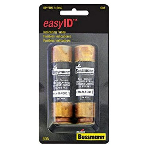 Cooper Bussmann BP/FRN-R-60ID 250-volt Current Limiting Class RK5 Fuse with Fusetron Dual Element and Time Delay, 2 Pack