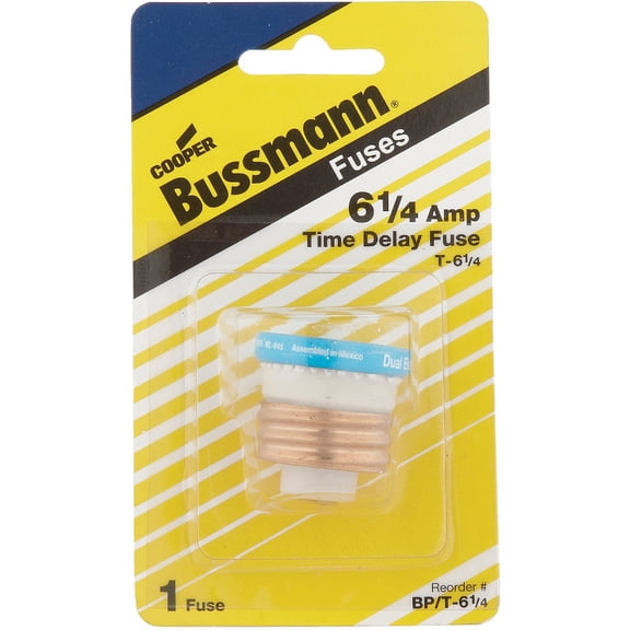 Cooper Bussmann BP/T-6-1/4 T Plug Fuse, 6-1/4 Amp