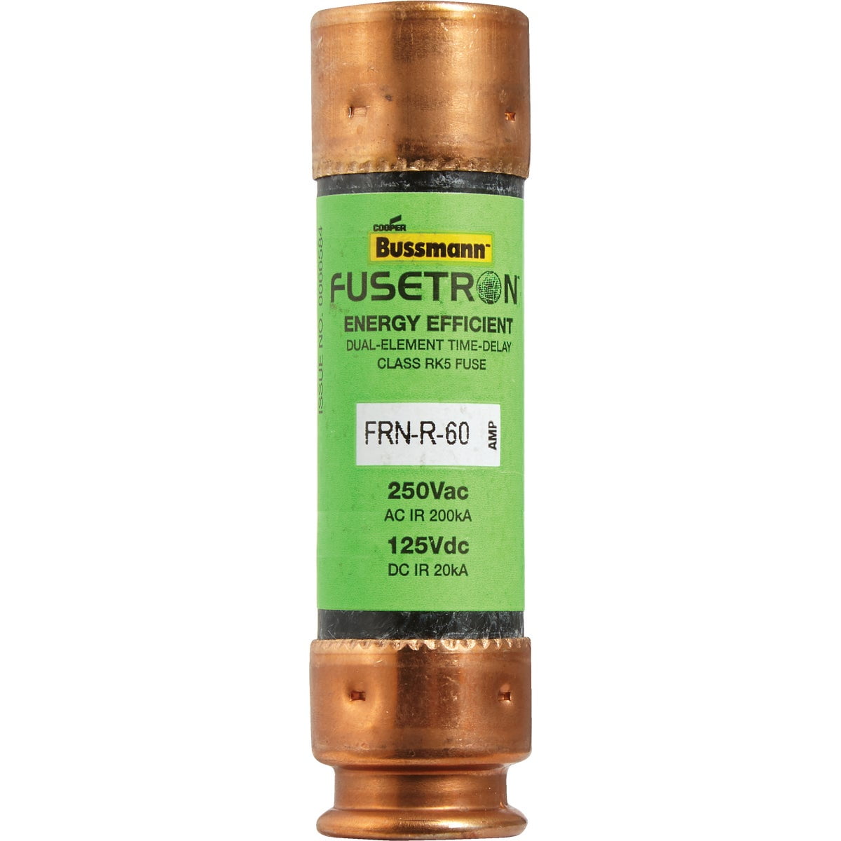 Cooper Bussmann Fusetron Time Delay Cartridge Fuse, 60 Amps, 10 Per Pack
