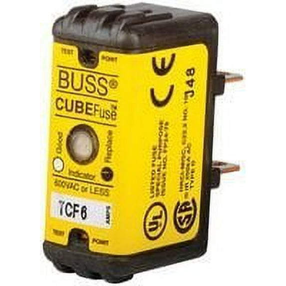 Eaton Bussmann UL Class Fuse, CF Class, Time-Delay, 6A, 600V AC, Indicating TCF6