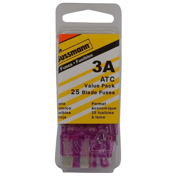 Cooper Bussmann VP/ATC-3-RP, 3A, 32V ATC Blade Electrical Fuse 25 Piece