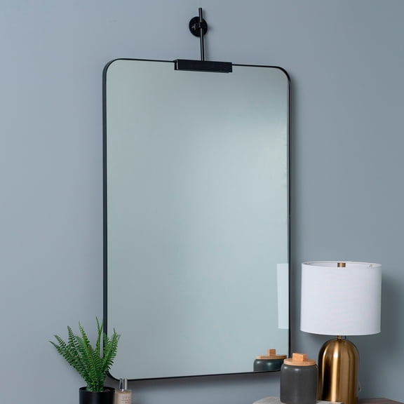 Cooper Classics Frida Shiny Black 23 3/4" x 36" Rectangular Wall Mirror