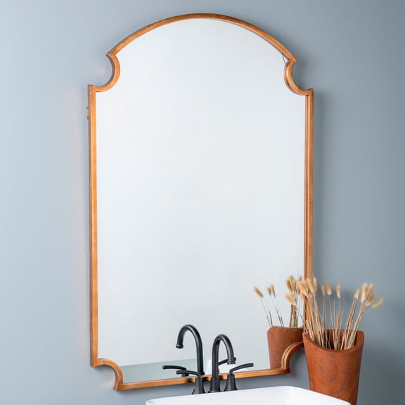 Cooper Classics Saxton Gold 27 3/4" x 42" Arched Rectangular Wall Mirror