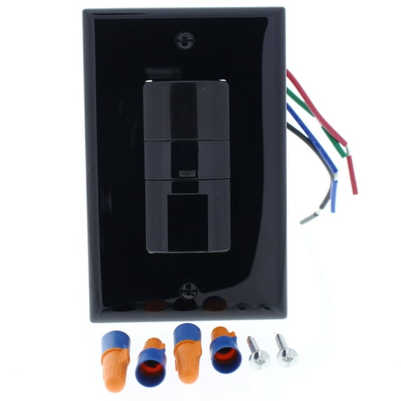 Cooper/Greengate OSW-P-0801-120-B Motion Occupancy Sensor Switch, Wall Mount 120V PIR, For CFL LED ELV Lighting, 180 Degr, 450 sq ft, Black