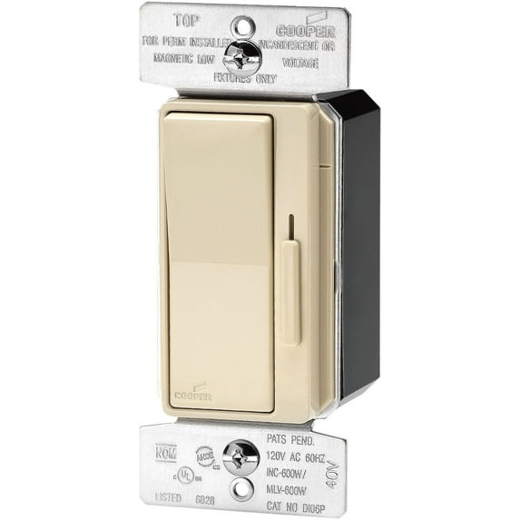 Cooper DI06P-V Devine Ivory 3-Way Decorator Slide Dimmer Light Switch