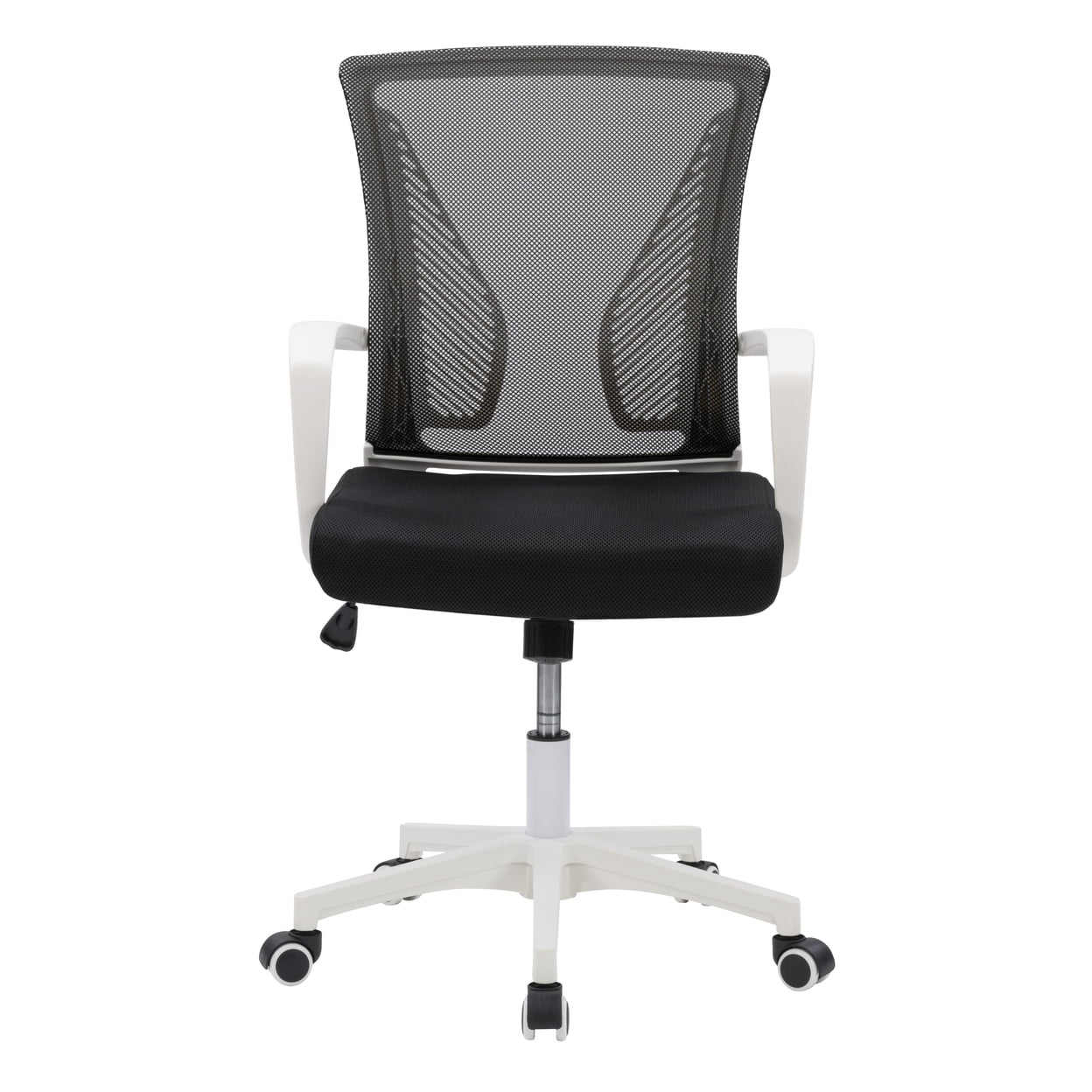 ErgoComfort 23" Black Mesh & Plastic Swivel Task Chair with Lumbar Support