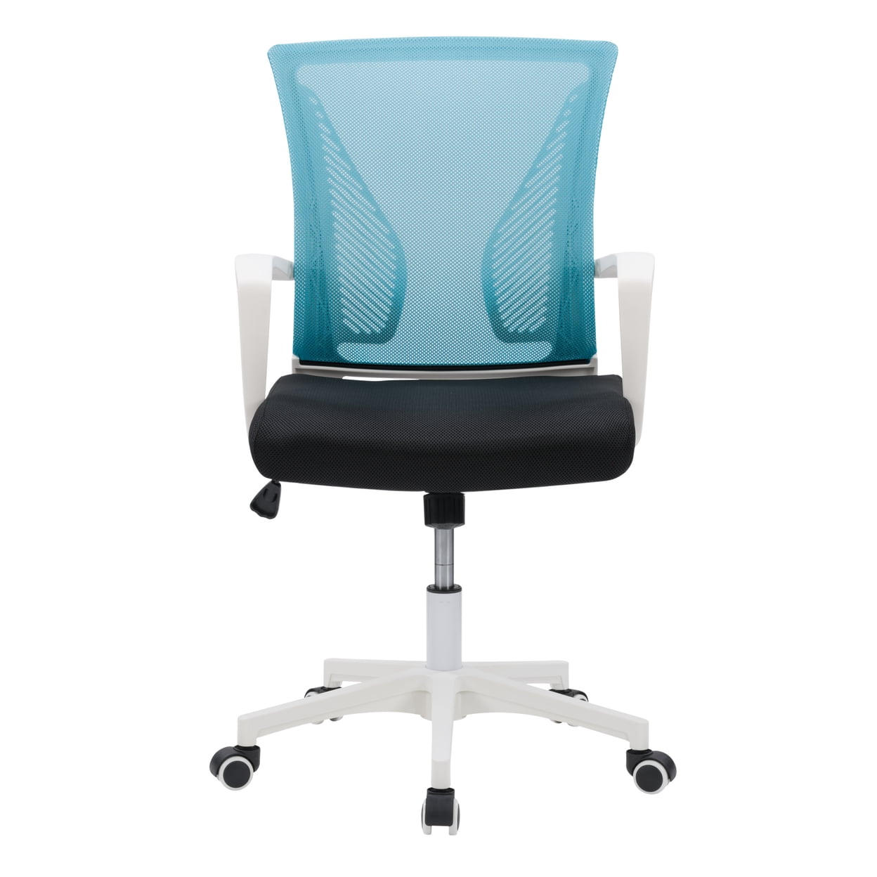 ErgoFlex Mesh and Plastic Swivel Task Chair with Fixed Arms in Black