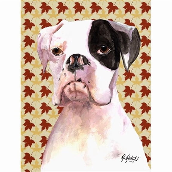Cooper Fall Leaves Boxer Flag Canvas House Size