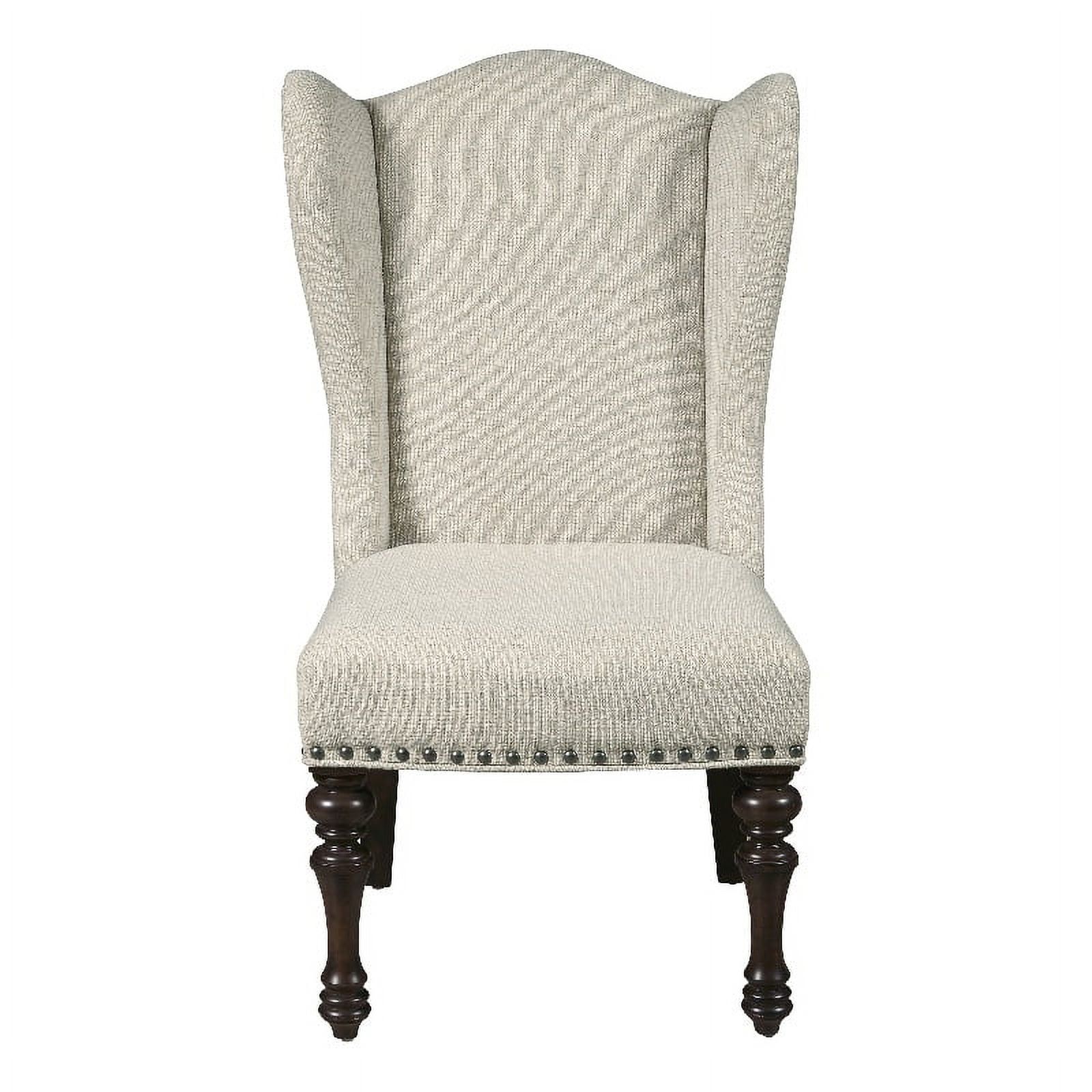Cooper Falls Fabric Upholstered Host Wing Chair in Otter Brown