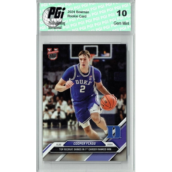 Cooper Flagg 2024 Bowman University Now #16 Top Recruit Shines Rookie Card PGI 10