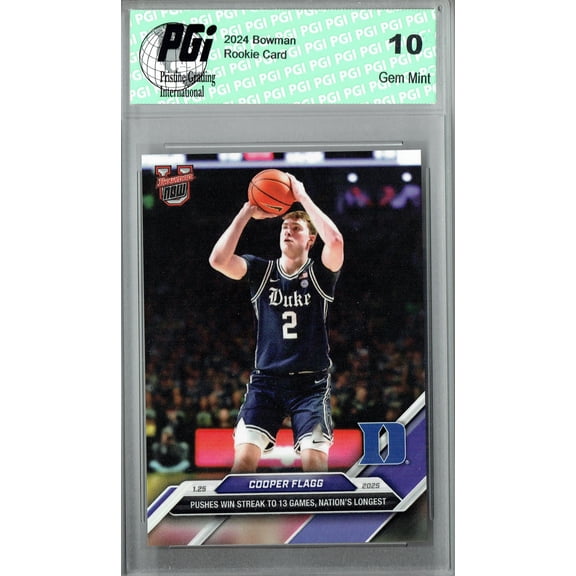 Cooper Flagg 2024 Bowman University Now #51 Win Streak Rookie Card PGI 10
