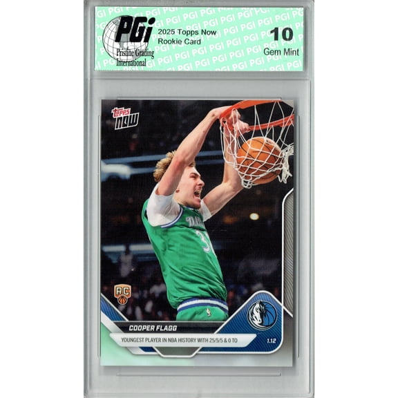 Cooper Flagg 2025 NBA Now Youngest in NBA History Rookie Card PGI 10