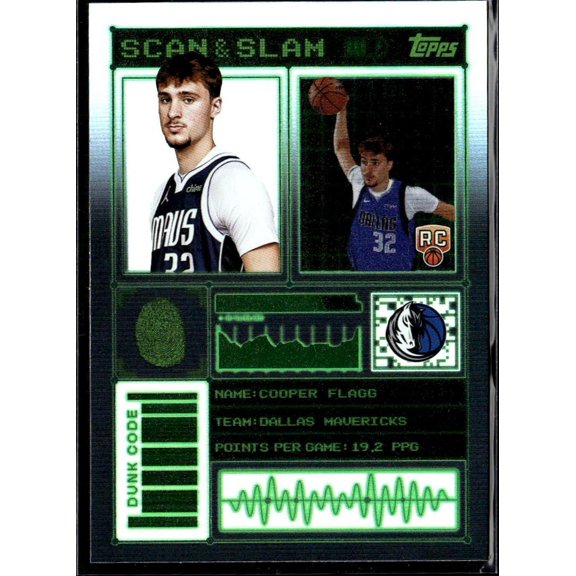 Cooper Flagg 2025 Topps Scan & Slam #SS-26 RC Basketball Card Dallas Mavericks Dallas Mavericks NBA Basketball Trading Card