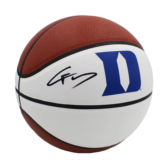 Cooper Flagg Autographed/Signed Duke University Logo White Panel Basketball