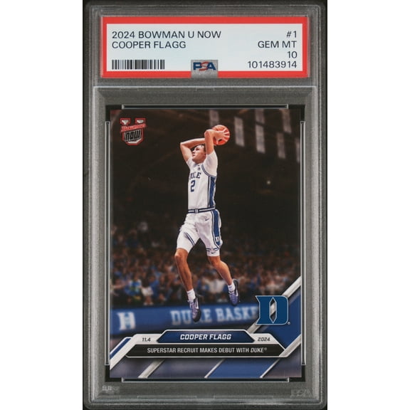 Cooper Flagg Duke Blue Devils 2004 Bowman U Now Debut Card #1 PSA 10 Gem Mint