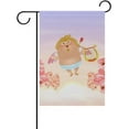 thumbnail image 1 of Cooper Girl Cartoon Angel and Rose Garden Flag Banner Polyester for Outdoor Home Garden Flower Pot Double Side Print 28x40 Inch Yard Flags, 1 of 2